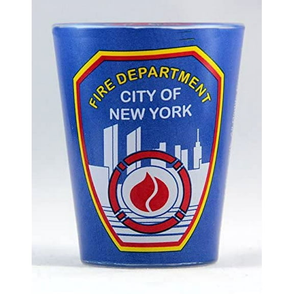 fdny new york city fire department blue shot glass