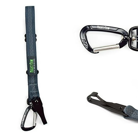 Mighty Paw Safety Belt, Dog Seat Belt, Heavy Duty Hardware Including Tangle-Free Swivel Attachment, Carabiner, and Latch Bar Attachment.