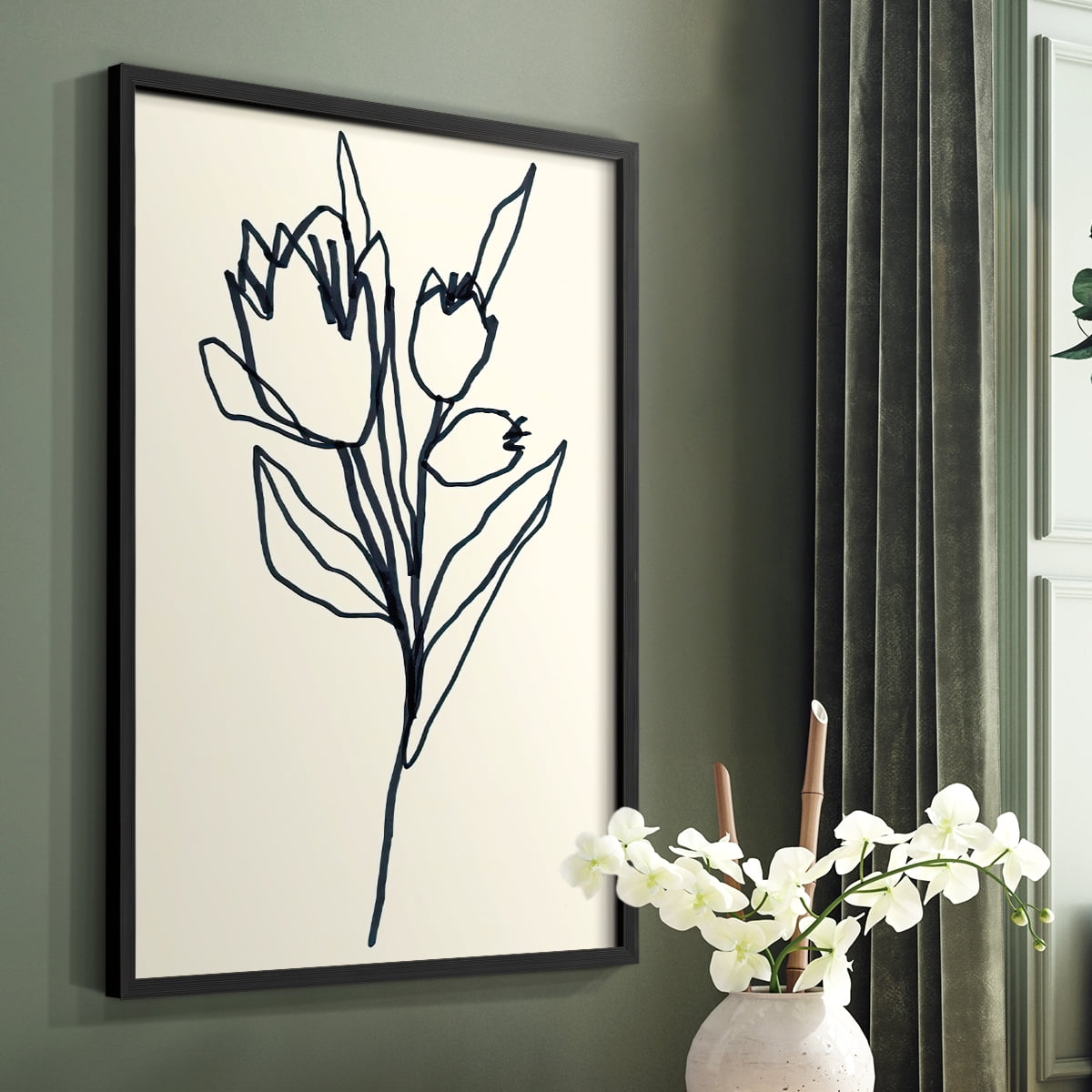 Floral Marker II in Paper Solid Wood 22 x 28 Framed Print