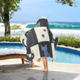 thumbnail image 3 of Yayeee Kids Hooded Towels Toddler Soft Absorbent Beach Bathing Wrap 50" x 23.5", Black and Blue Cat, 3 of 5