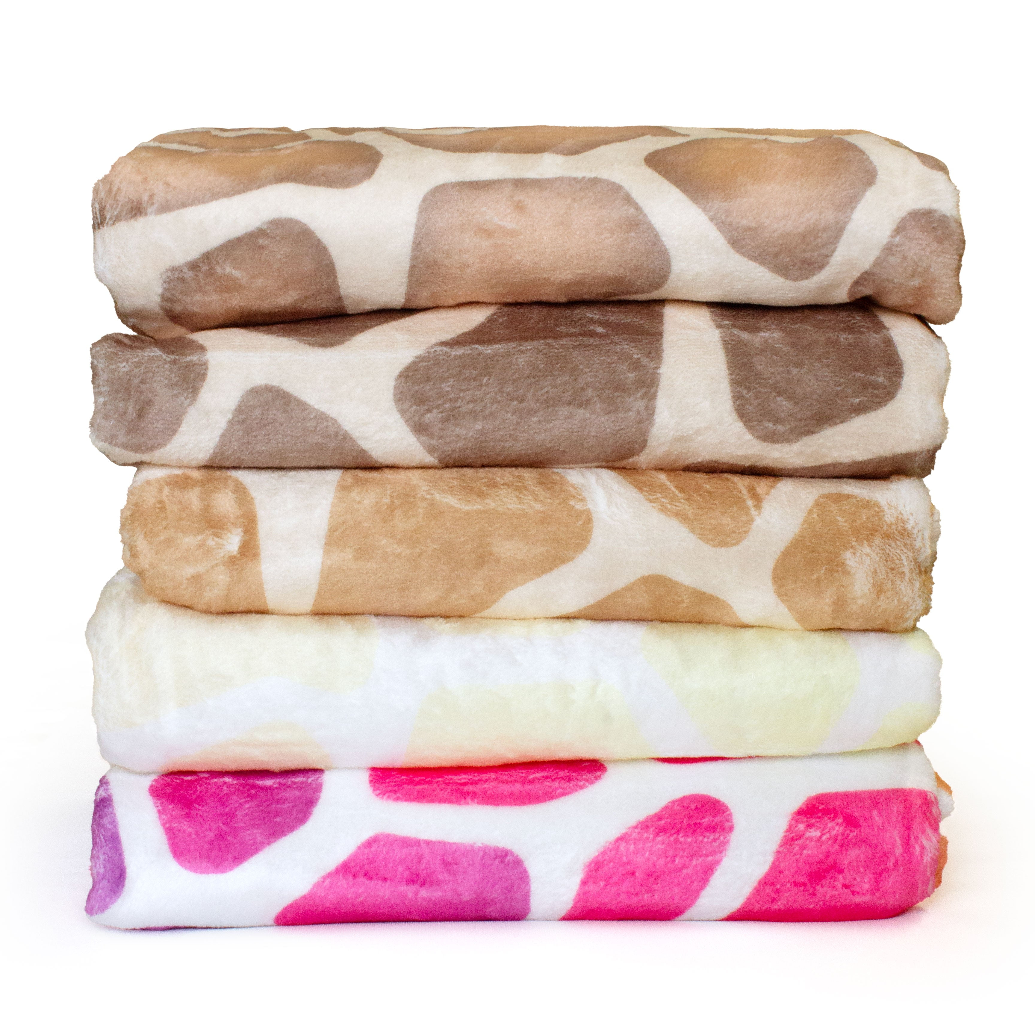 Everything Comfy Giraffe Print Decorative Throw Blanket, 30" X 40", Rainbow Gradient