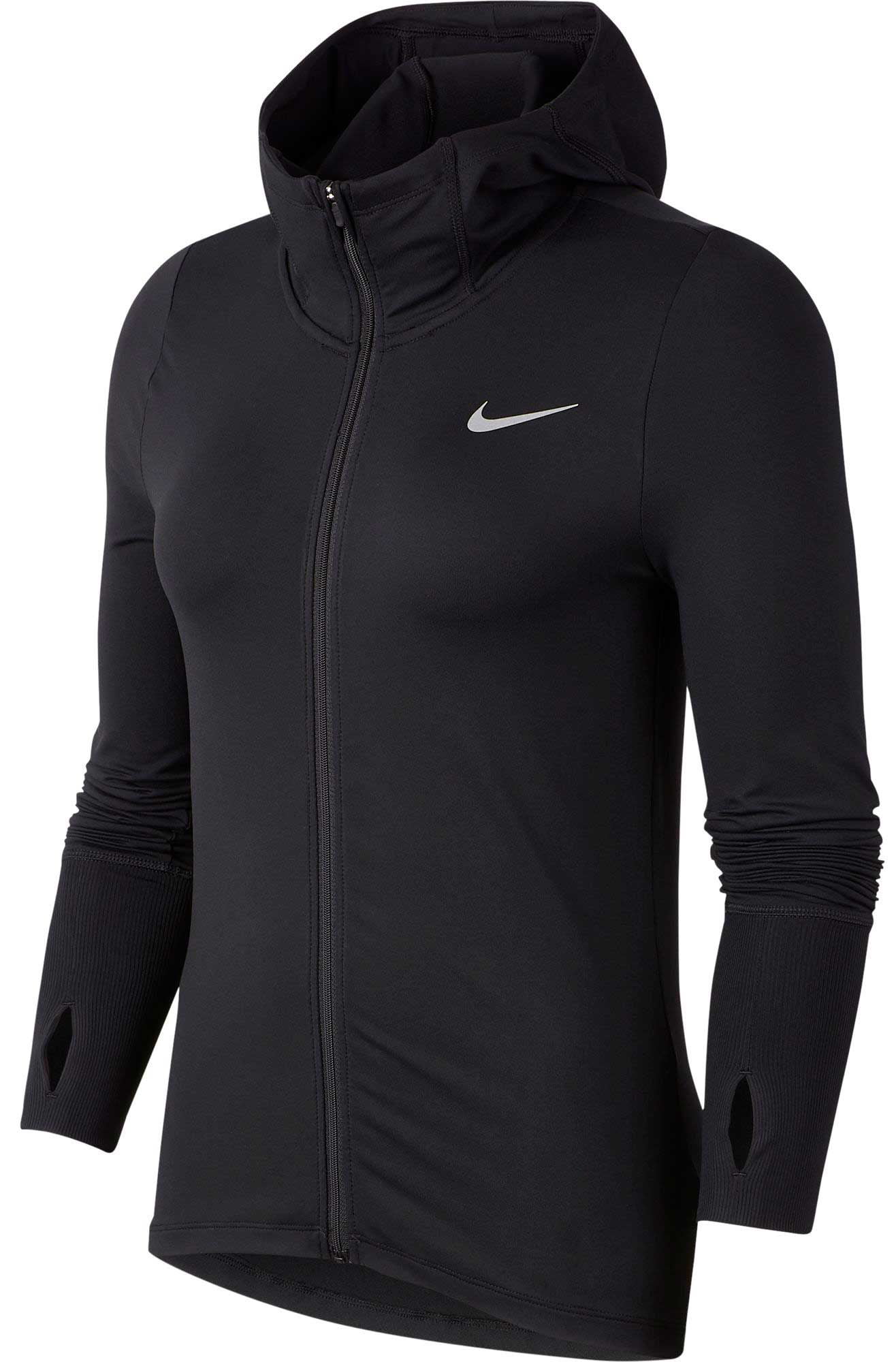 nike women's element full zip running hoodie