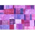 thumbnail image 1 of Ahgly Company Indoor Rectangle Patchwork Purple Transitional Area Rugs, 4' x 6', 1 of 4
