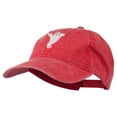 thumbnail image 2 of Halloween Spooky Ghost Embroidered Washed Dyed Cap - Red OSFM, 2 of 5