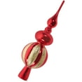thumbnail image 6 of OFFIGAM Spherical Christmas Tree Topper Red Plastic Xmas Treetop Decoration for Holiday Party 9.04X2.63X2.63in, 6 of 11