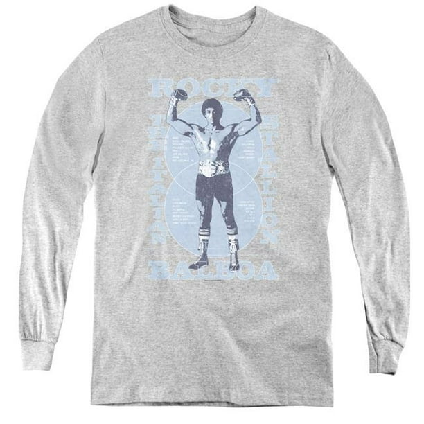 Rocky & Gun Show Tee-Shirt à Manches Longues pour Jeunes - Bruyère Athlétique&44; Grande