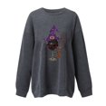 thumbnail image 3 of KIHOUT Chandails en Molleton pour Femmes Imprimé Ample Pull Graphique Tops Halloweens Col Rond Épaule Tombante Manches Longues Surdimensionné Mignon Automne Hiver Sans Capuche, Taille S-2TG, 3 of 3
