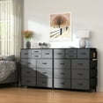 thumbnail image 5 of GIKPAL Fabric Dresser with Wood Top, Storage Tower for Bedroom & Closet, Grey, 5 of 9