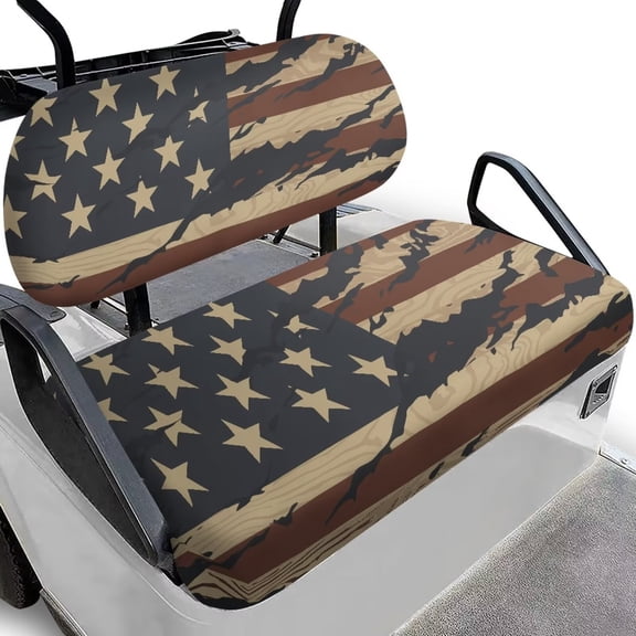 Aplkyhs American Flag Golf Cart Seat Covers 2-Person Seats Golf Cart Back Seat Club Car Seat Covers Easy to Install Monster Claw Print Golf Cart Accessories Suitable for All Seasons