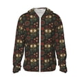 thumbnail image 2 of Uemuo Boho Owl Pattern Women's Full Zip UPF 50+ Sun Protection Hoodie Jacket Long Sleeve Sun Shirt Hiking Outdoor Performance with Pockets-Medium, 2 of 9