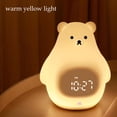 thumbnail image 2 of Precioso reloj despertador de silicona con forma de oso y luz nocturna para niños, suave, 3 horas de carga. Luz natural, 2 of 8