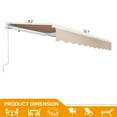 thumbnail image 2 of Thowdee 13' x 8' Khaki Manually Retractable Patio Awning, UV Resistant, 2 of 9
