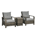 thumbnail image 6 of 3-Piece Brown Wicker Patio Furniture Set w/ Storage Table & Plush Chairs - All-Weather Rattan Outdoor Seating for Balcony, Deck, Garden - UV/Water Resistant Steel Frame - 352lb Capacity, 6 of 6