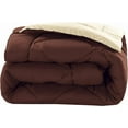 thumbnail image 2 of 1500 Series 3 Pieces Comforter Set with Shams Twin, Brown/Cream, 2 of 4