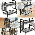 thumbnail image 6 of 2/3 Tier Dish Drying Rack, Over Sink Drainer Shelf Utensils Holder Stainless Steel Kitchen Drainer Storage Stand Kitchen Shelf Cutlery Holder Storage Counter Organizer Space Saver, 6 of 7