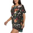 thumbnail image 2 of Kdxio Mushroom With Snails Print Pajamas Sets for Women Short-Sleeved Pjs with Lounge Shorts Two Piece Sleepwear S-4XL, 2 of 8