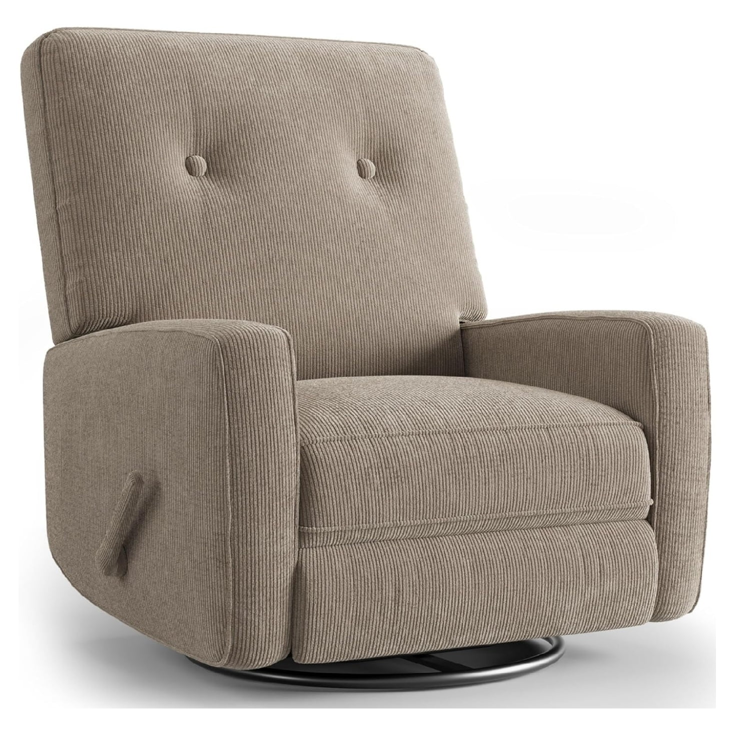 Modern Swivel Glider Recliner for Nursery & Small Spaces 360° Rocking Chair with Adjustable Lumbar Support & Footrest | Corduroy Upholstery for Apartment Living Room & Bedroom