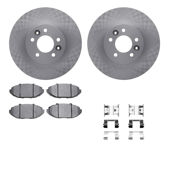 Dynamic Friction Company Front Brake Rotors with 5000 Advanced Brake Pads includes Hardware 6512-56088