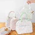 thumbnail image 3 of Dintonin Corduroy Lunch Bag for Women Insulated Lunch Tote Strawberry Print Thermal Reusable Lunch Box, 3 of 6