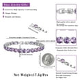 thumbnail image 4 of 18K White Gold Plated Tennis Bracelet with CZ Bracelets with Extending Buckle for Women - February Birthstone Bracelet with Amethyst Birthday Jewelry Gifts for Her, 4 of 9