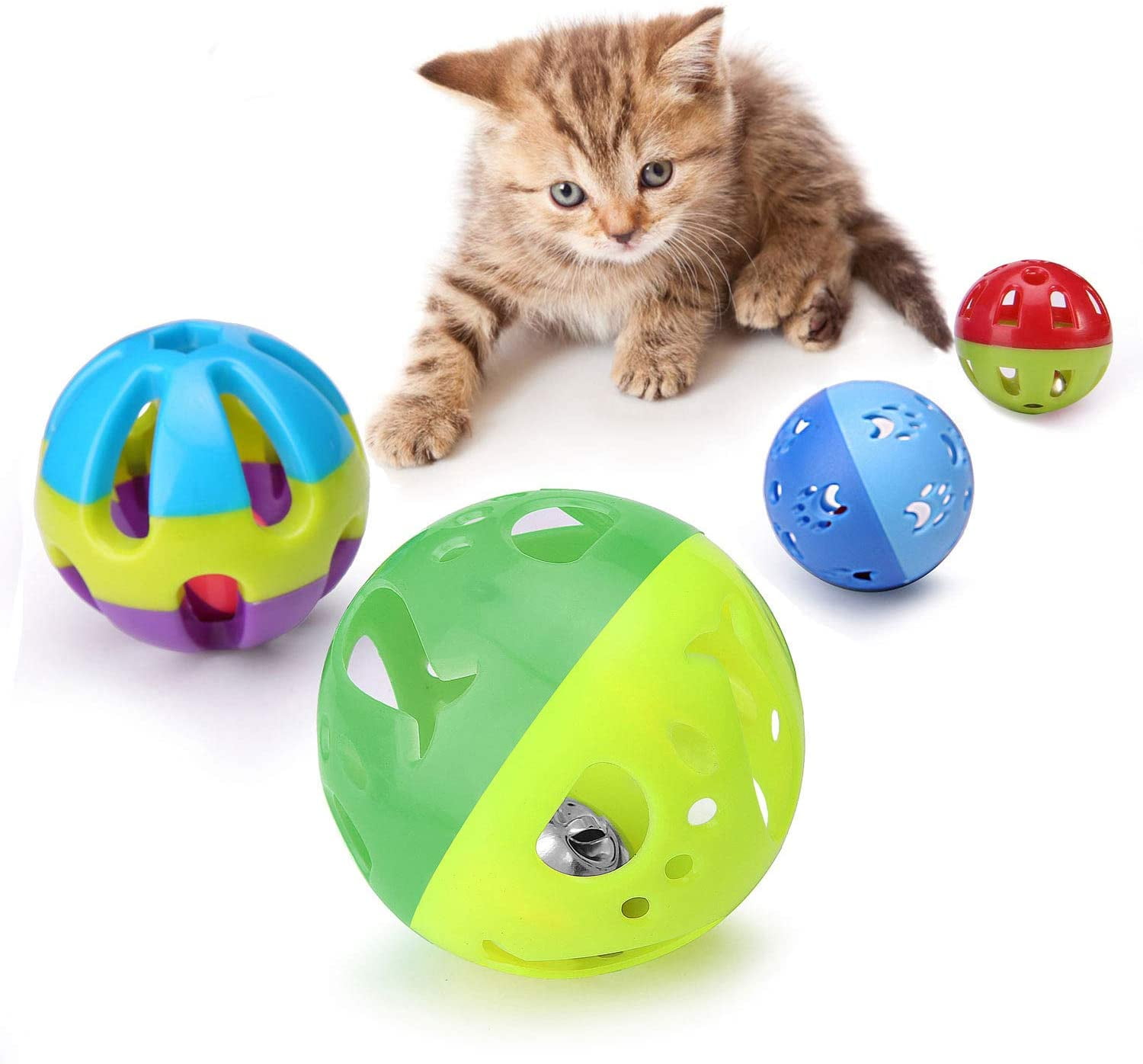 cat toy plastic ball with bell