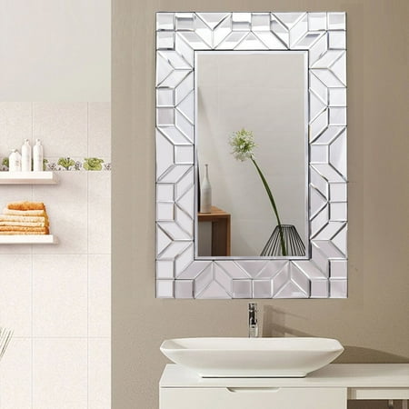 Big Glass Mirrors For Sale Costway 23.5'' x 35.5'' Rectangular Wall-Mounted Wooden Frame Vanity Mirror Glass Bathroom ()
