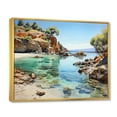 thumbnail image 2 of Designart "Seaside Reflections Rocky Beach painting II" Nautical & Beach Floater Framed Wall Decor, 2 of 7