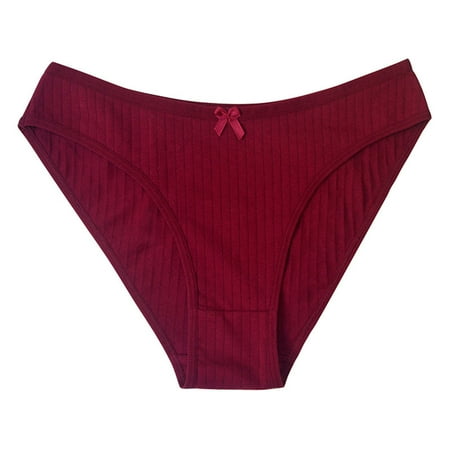 Deal of the Day: Panty Women  Bragas A Granel  Women s Low Waisted Sexy Solid Color Cotton Underwear Briefs SOPATENOR Red M