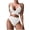 White, variant on Women's Solid Color Loose Fit Two Piece Bikini, Wire Free Casual Bathing Suit, Summer Pool Side Basic Swimwear White L