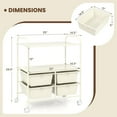 thumbnail image 3 of GOFLAME 4-Drawer Rolling Storage Cart with 2 Shelves, Mobile Utility Cart with Removable Drawers and Metal Frame, Art Craft Drawer Cart with Lockable Wheels for Home, Office, School, Studio, White, 3 of 18