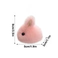 thumbnail image 3 of Super Cute Round Body Little Rabbit keychain Ornaments Plush Bunny Fluffy Key Chain Ring Holder Bag Charm Purse Ball Pendant (Pink), 3 of 4
