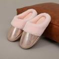 thumbnail image 2 of Fuzzy Slippers For Women Cozy Slippers Fall Winter Leather Indoor Thickened Warm Slippers Couples Soft Bottom Comfort Warm Cozy Winter House Slippers Bedroom Indoor House Shoes, 2 of 6