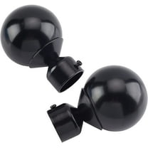 2PCS Round Curtain Rod Finials Drapery Pole Ball End Black Replacement Decorative End Head Caps