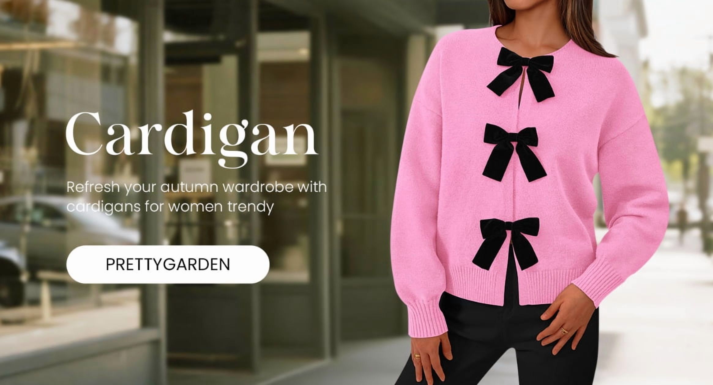 PRETTYGARDEN Women's Bow Tie Front Cardigan Sweater photo 8