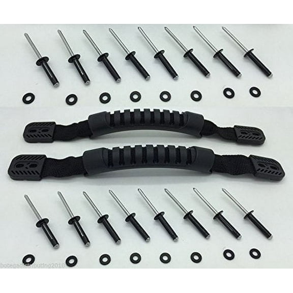 DURABLE RUBBER HANDLES FOR KAYAK CANOE OR LUGGAGE WITH ALUMINUM RIVETS SET OF 2