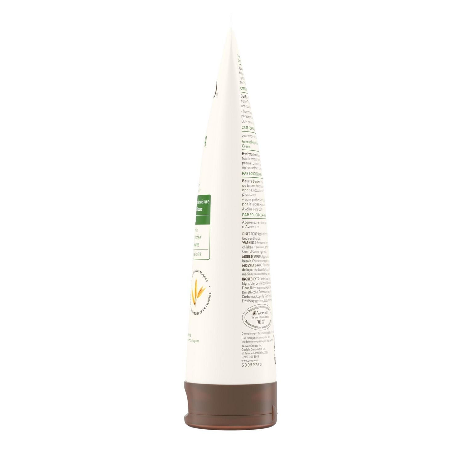 Crème hydratante quotidienne™ Aveeno avec avoine prébiotique et beurre de karité, pour peau sensible et normale à sèche, hydrate le visage pendant 48 heures, sans parfum et non comédogène 206 g