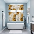 thumbnail image 4 of Sunflowers Kitchen Curtains Valances and Tiers Set of 3 Spring Daisy Floral Butterfly Dragonfly Linen Texture Tier Curtains and Valance with Rod Pocket for Small Windows, 27.5"x24", 4 of 9