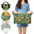 thumbnail image 5 of Yayeee Foldable Storage Basket for Shelves with Handles Waterproof Cloth Bins, Orange Tree Pattern, 5 of 7