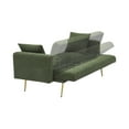thumbnail image 6 of JERFIT 3-Seater Convertible Sofa Bed with Pillows, Plush Green Teddy Fabric for Living Room, Modern Sleeper Couch, 6 of 9