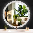 thumbnail image 1 of TiliKuly Miroir de Meuble-Lavabo Rond 24 Pouces Fleur de Glace Cristal avec Lumières 3 Couleurs Dimmables Anti-Buée 24 Pouces Rétroéclairé Miroir Rond Éclairé pour Salle de Bain Mur Maquillage Cercle LED Miroir de Meuble-Lavabo avec Rétroéclairages Cristal, 1 of 7