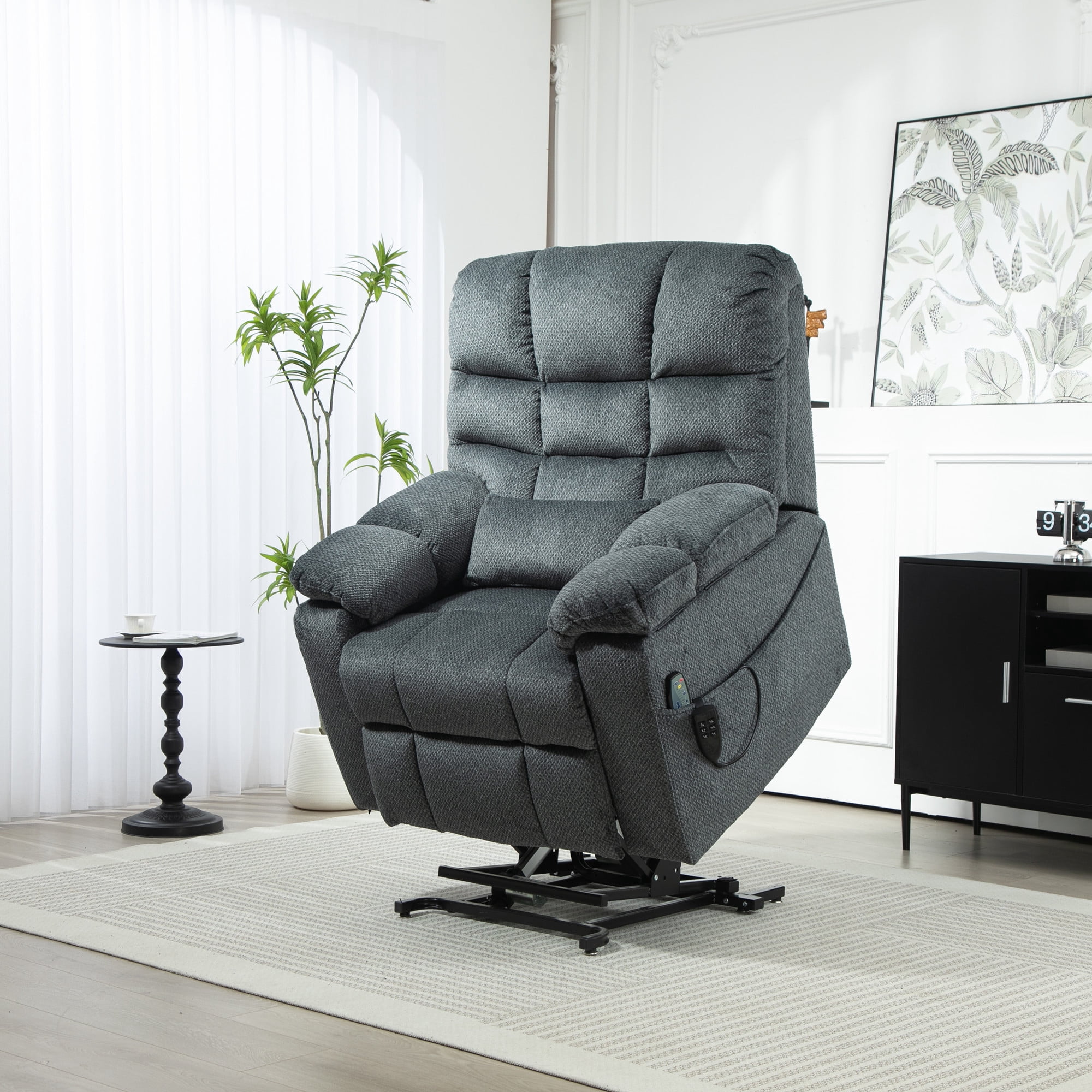 Triple Motor Zero Gravity Recliner Chair for Elderly with Power Lift, Heat and Massage