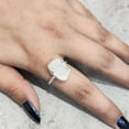 thumbnail image 2 of Rainbow Moonstone Ring, Rough Moonstone Gemstone Ring, June Birthstone, Hammered, 925 Sterling Silver, Womens Ring, Christmas, Thanksgiving, Handmade, Statement Jewelry, Rough Gemstone Jewelry, 2 of 6