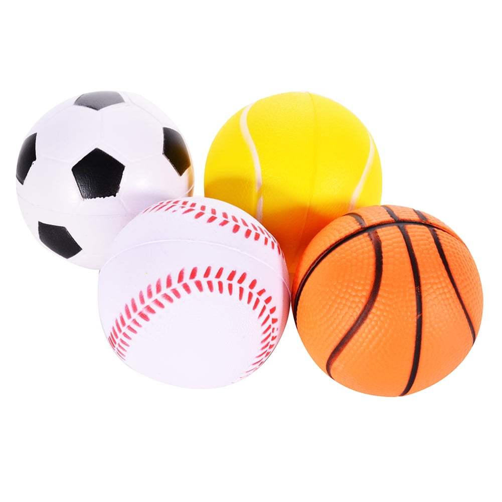 4PCS Soft PU Mini Sports Balls Stress Noverty Toy Balls (Basketball
