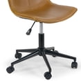 thumbnail image 6 of Amery Light Brown Faux Leather Adjustable Height Swivel Office Chair with Wheel Base, 6 of 6