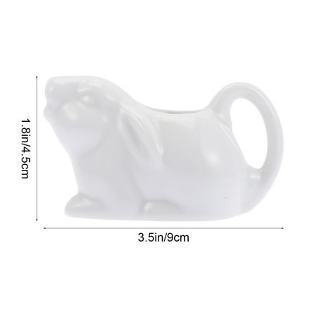 

2pcs Ceramic Milk Jug Rabbit Shaped Sauce Cup Milk Cup Ceramic Syrup Pitcher