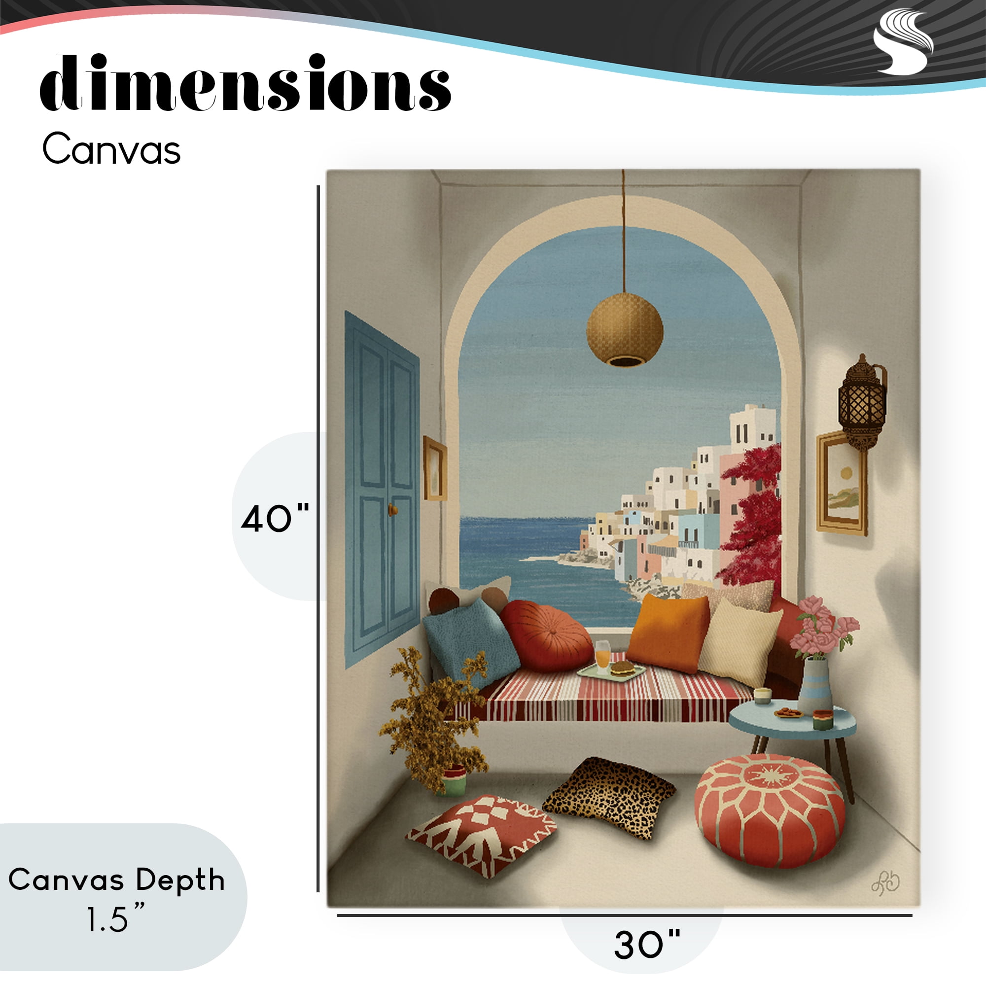 Stupell Industries Mediterranean Seaside Window View Canvas Wall Art, design by Lisa R Dumm