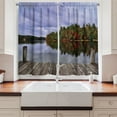 thumbnail image 2 of Ambesonne Lake Kitchen Curtains, Wooden Dock Fall Splendor, 55"x39", Multicolor, 2 of 3