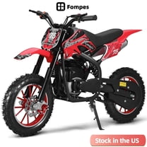 Fompes 4-Stroke 49cc Dirt Bike for Kids Gas Power Motocross Off Road Mini Motorcycle Pocket Motorbike with Off-Road Tires Shock Absorption Springs Soft Seat Cushion Max Speed 35KM/H Load 150lbs