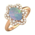 thumbnail image 2 of 8x6mm Oval Natural Opal 925 Silver Rose Plated Engagement Women Mother's Day Gift Ring, 2 of 4