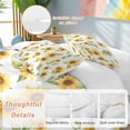 thumbnail image 3 of Summer Sunflowers Bedding 3 Piece Duvet Cover Set California King, Watercolor Botanical Floral Leaves Soft Microfiber Comforter Cover with Zipper Closure & Pillowcases, FadeResistant Quilt Cover, 3 of 9